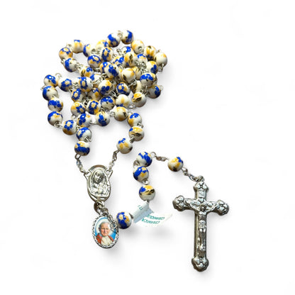 Chapelet en céramique St. JPII - Perles de prière catholiques - Bénit par le Pape