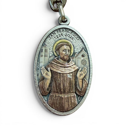 St. Francis Keyring - Colorful Enamel Key Ring - Saint Patron of Italy