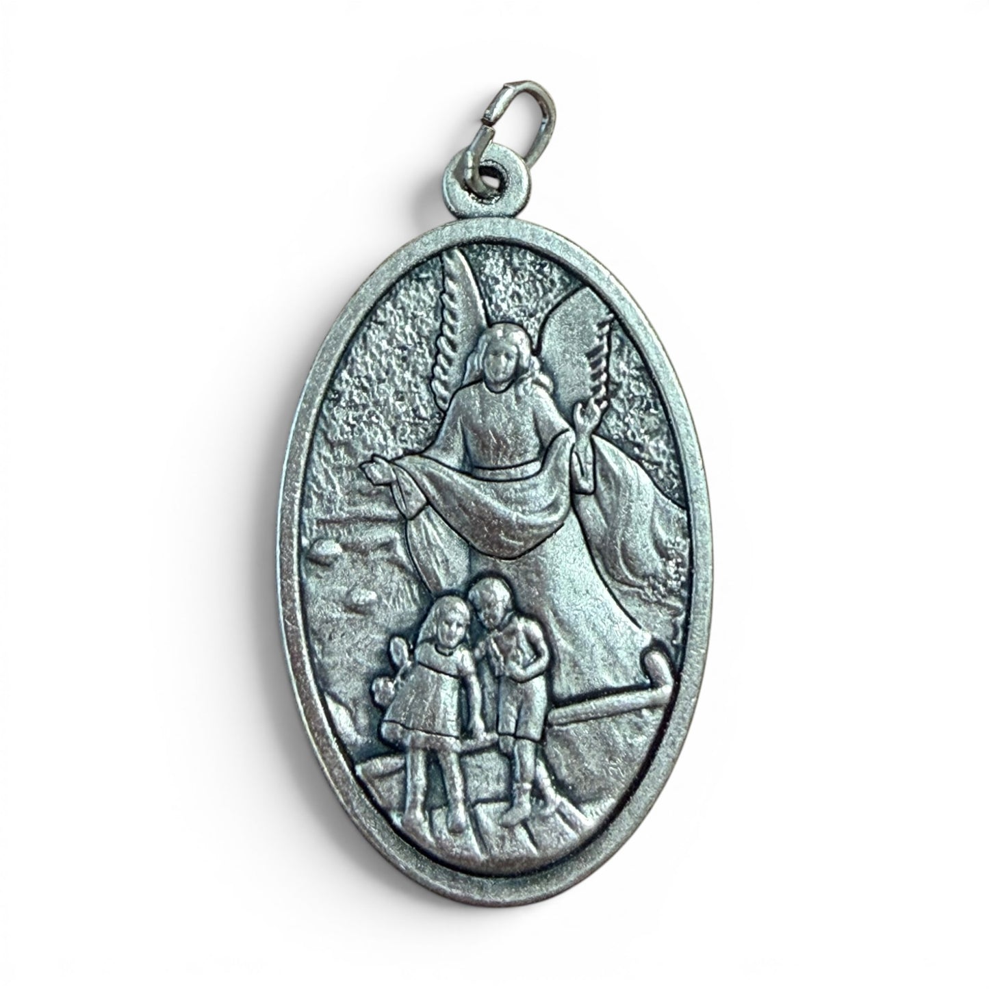 St. Michael Huge Medal - Silver-tone w/ enamel - Blessed by Pope