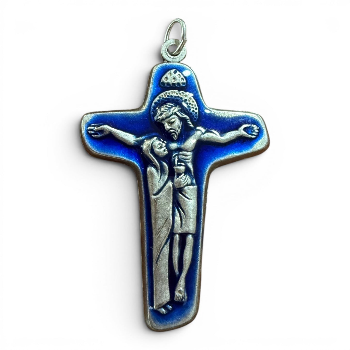 Cruz pectoral de la Madre Dolorosa - Crucifijo - Colgante Bendecido por el Papa