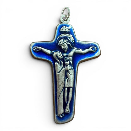 Cruz pectoral de la Madre Dolorosa - Crucifijo - Colgante Bendecido por el Papa