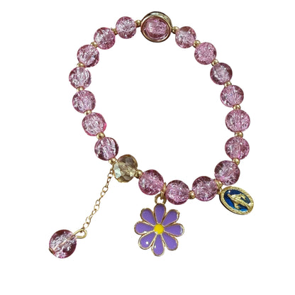 Italienisches violettes Glasarmband - Elastischer Armreif - Gesegnet vom Papst