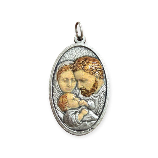 Holy Family Medal - Silver & Gold-tone - Blessed by Pope Leo XIV