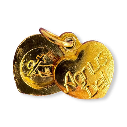 Agnus Dei Sacramental Gold Tone Medal Pendant Charm Medalla - Blessed By Pope | Catholically