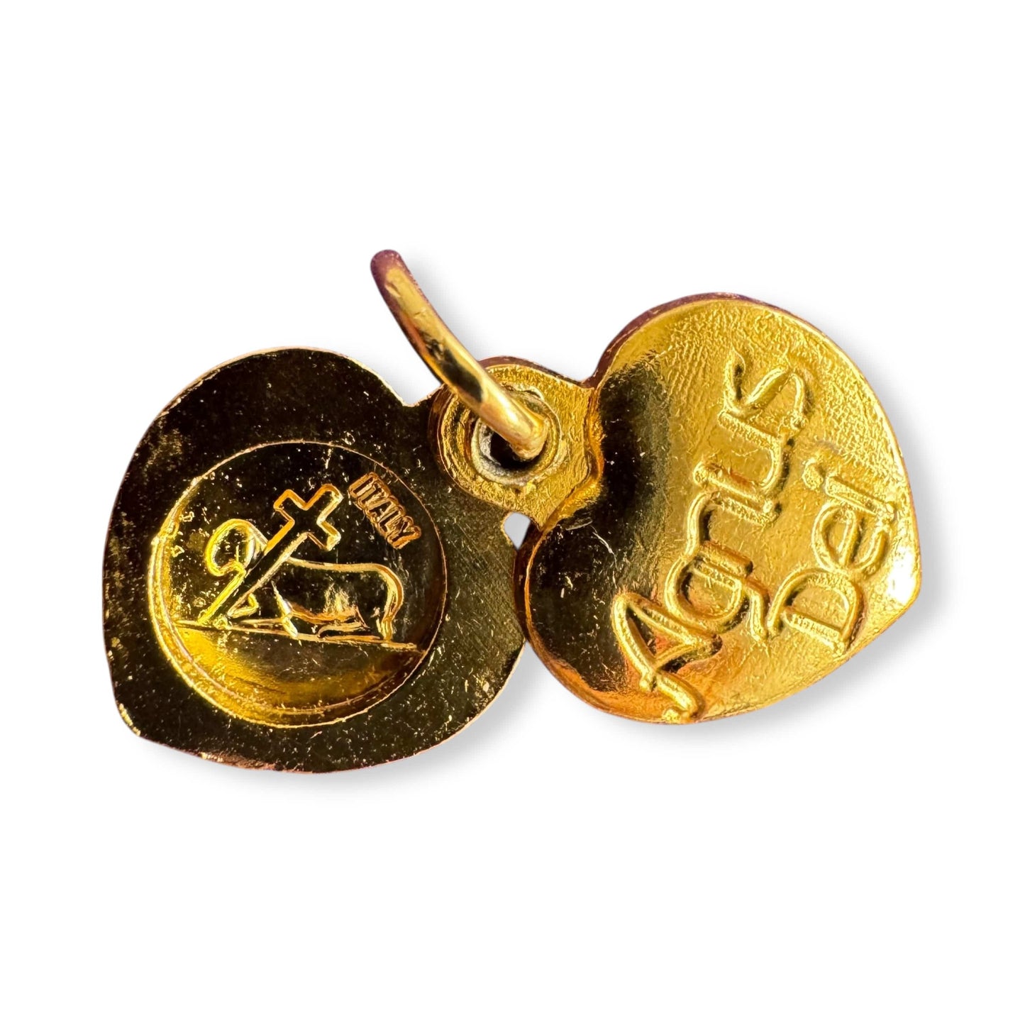 Agnus Dei Sacramental Gold Tone Medal Pendant Charm Medalla - Blessed By Pope | Catholically