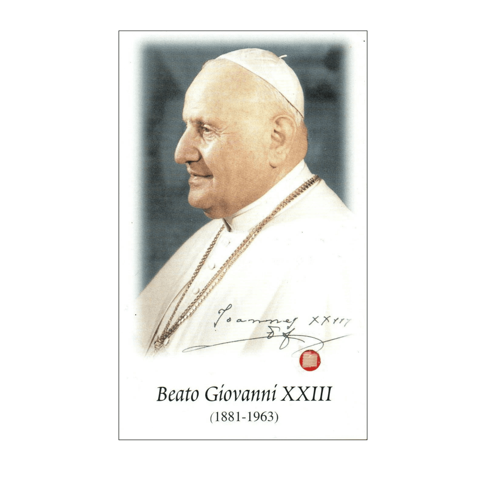 Bl. Pope John XXIII - Holy Card With 2nd Class Free Relic - Canonization | Catholically