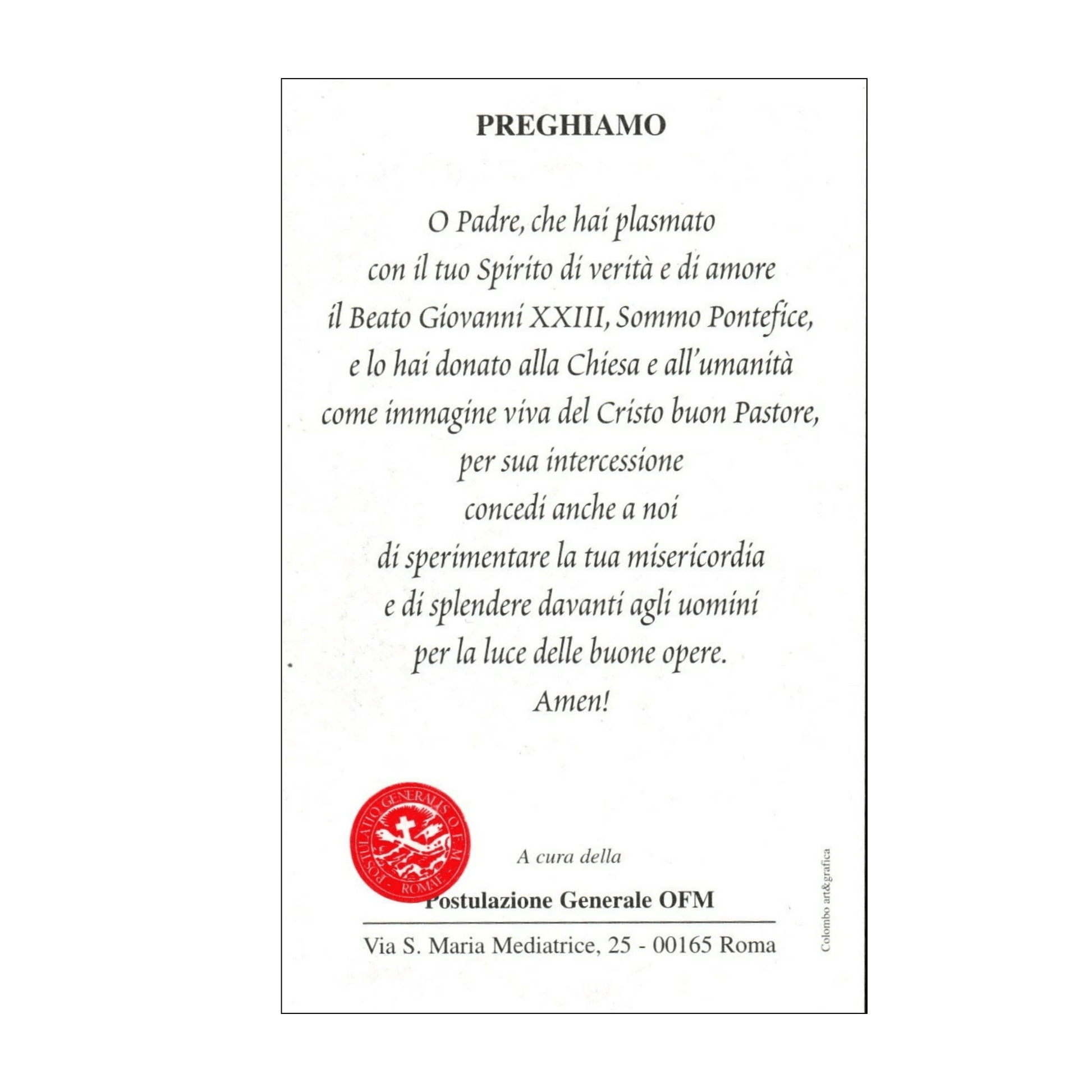 Bl. Pope John XXIII - Holy Card With 2nd Class Free Relic - Canonization | Catholically
