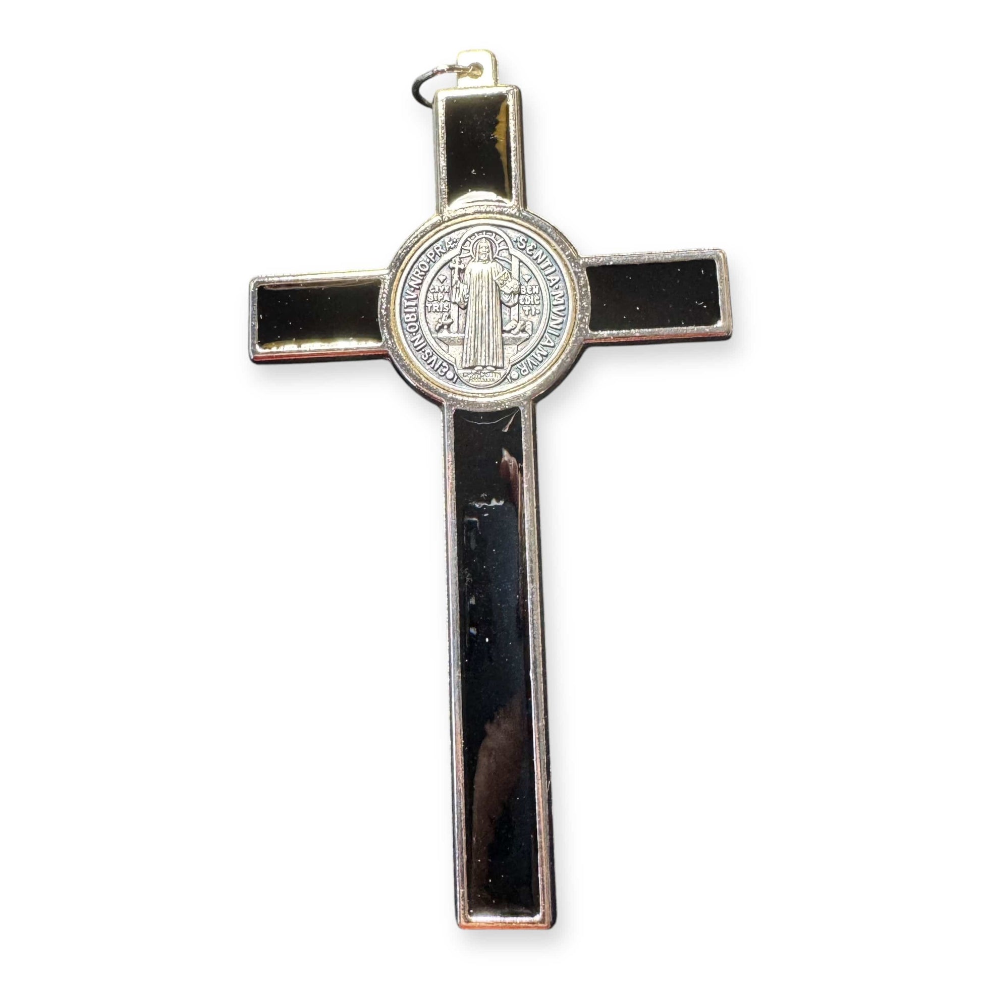 Black 4 1/2" St. Benedict Crucifix - Exorcism Cross  - Blessed - San Benito Cruz | Catholically