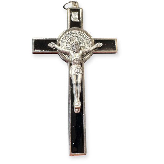 Black 4 1/2" St. Benedict Crucifix - Exorcism Cross  - Blessed - San Benito Cruz | Catholically