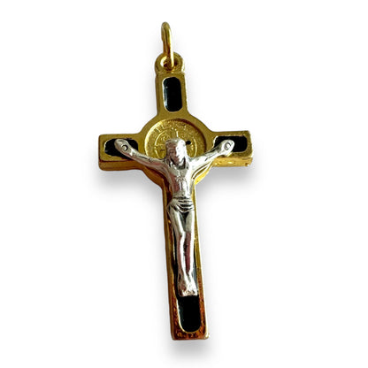 Black Cross St. Benedict - Tiny Pendant - Rosary Parts - Crucifix | Catholically