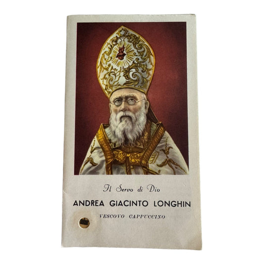 Blessed Andrea Giacinto Longhin - Capuchins - Relic Card | Catholically