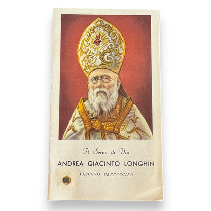 Blessed Andrea Giacinto Longhin - Capuchins - Relic Card | Catholically