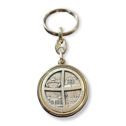Key Ring - Keychain Medallion with Four Major Basilicas & Pope Francis | Catholically