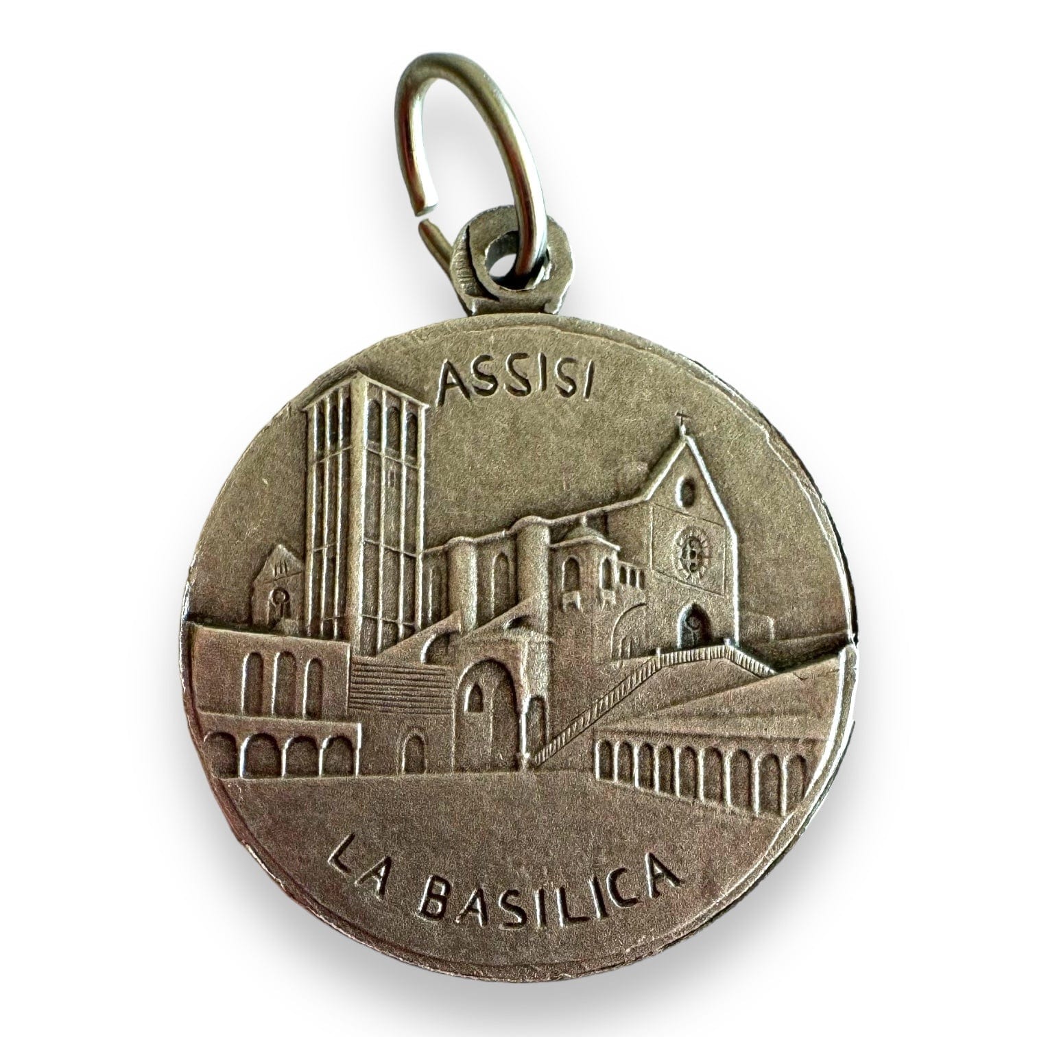 Blessed By Pope - St. Francis & Wolf Franciscan Medal - Franciscan Pendant Charm | Catholically
