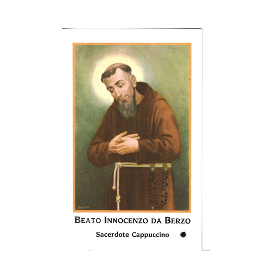 Blessed Innocenzo da Berzo Holy Card with relic ex-indumentis | Catholically