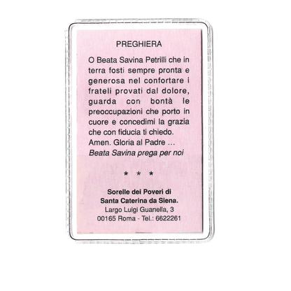 Blessed Savina Petrilli Relic Card ex-indumentis | Catholically