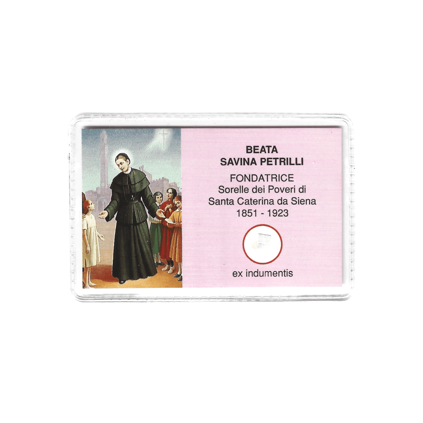 Blessed Savina Petrilli Relic Card ex-indumentis | Catholically