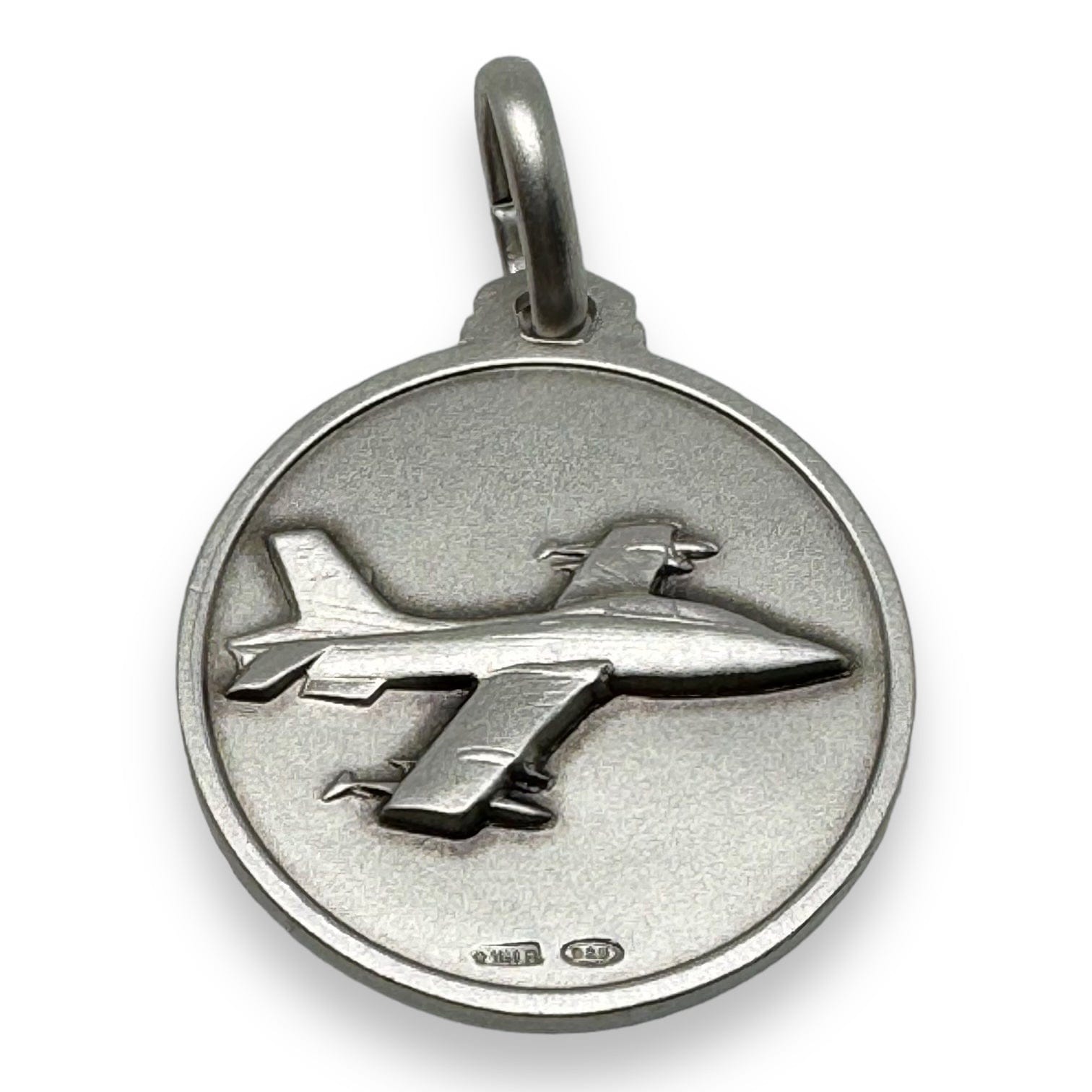 Blessed Silver 925 Madonna of Loreto Medal with Airplane Motif - Made in Italy | Catholically