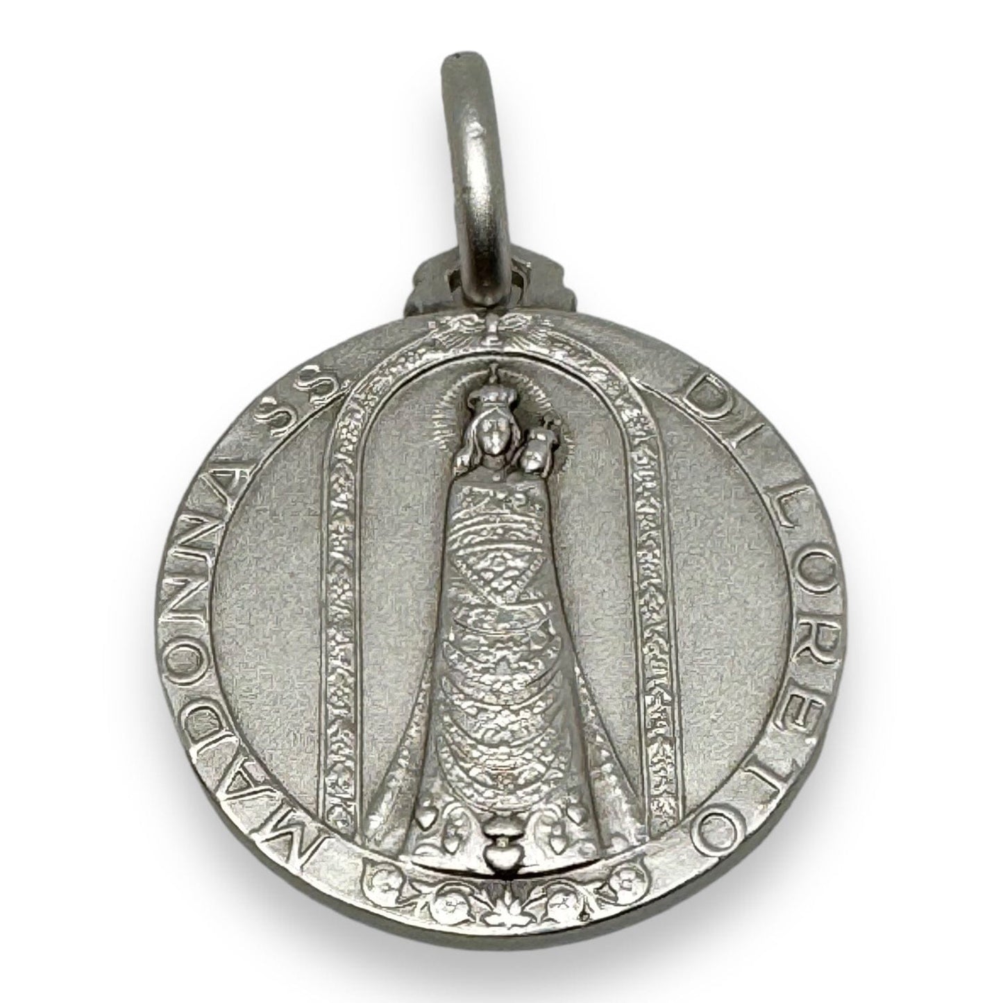 Blessed Silver 925 Madonna of Loreto Medal with Airplane Motif - Made in Italy | Catholically