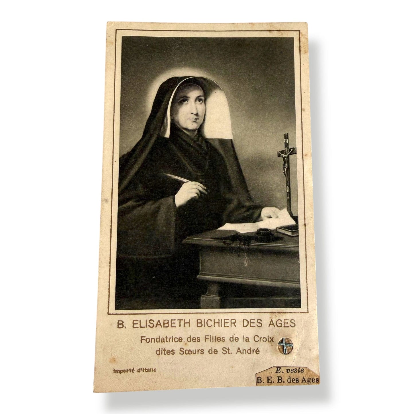 Blessed St. Elizabeth Bichier Holy Card - Vintage | Catholically