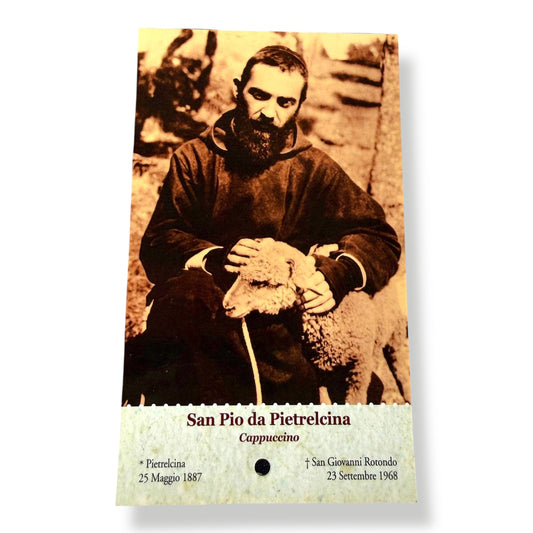 Blessed St. Padre Pio Holy Card with Vocations Prayer | Catholically