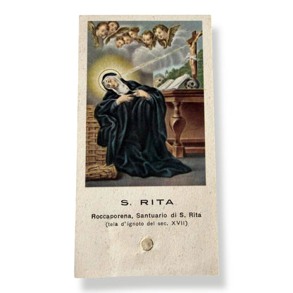 Blessed St. Rita Holy Card - Vintage Italian Prayer | Catholically