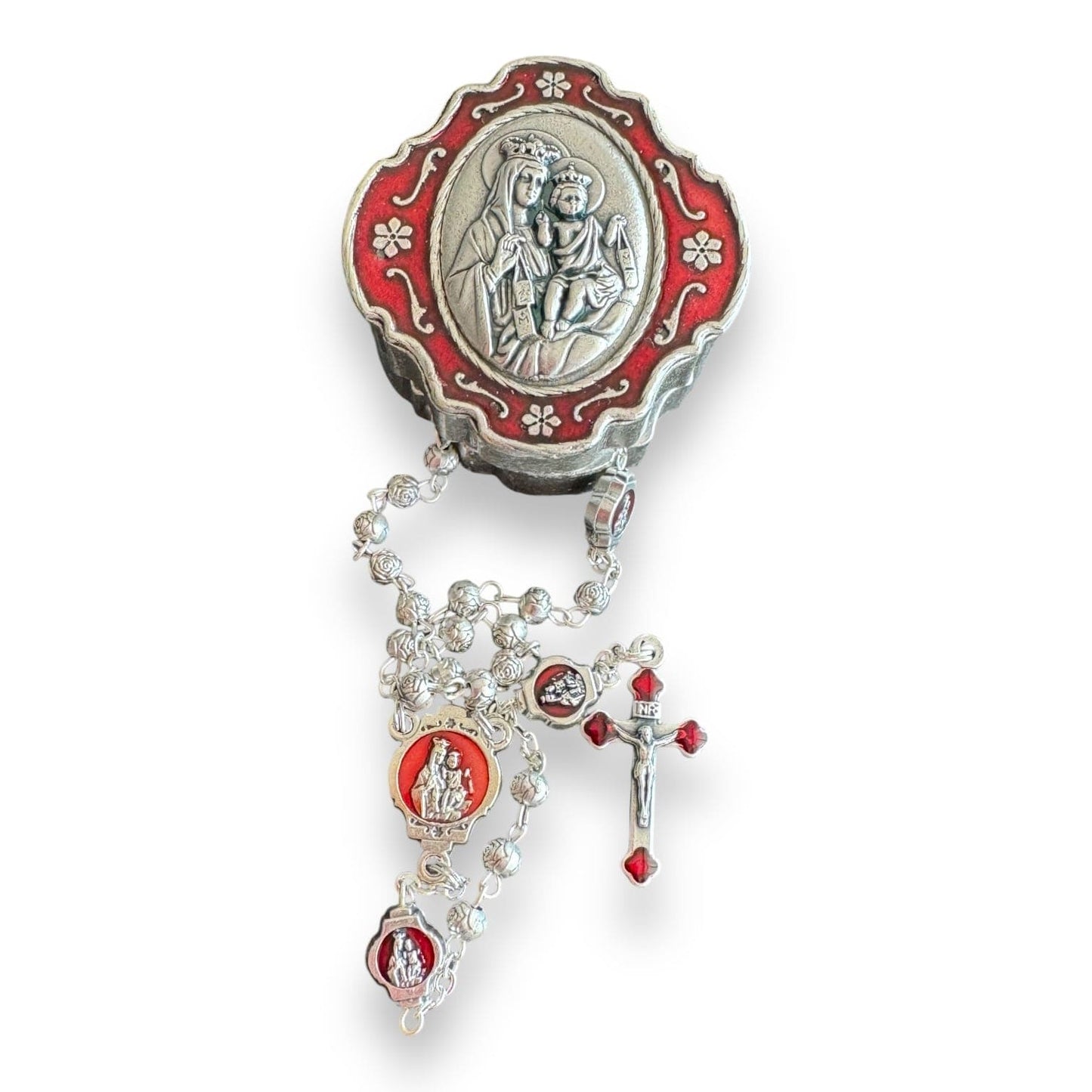 Blessed Virgin Mary - Our Lady of Mount Carmel -Tiny Rosary Blessed By Pope | Catholically