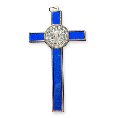 Blue  4 1/2" St. Benedict Crucifix - Exorcism Cross  - Blessed - San Benito Cruz | Catholically