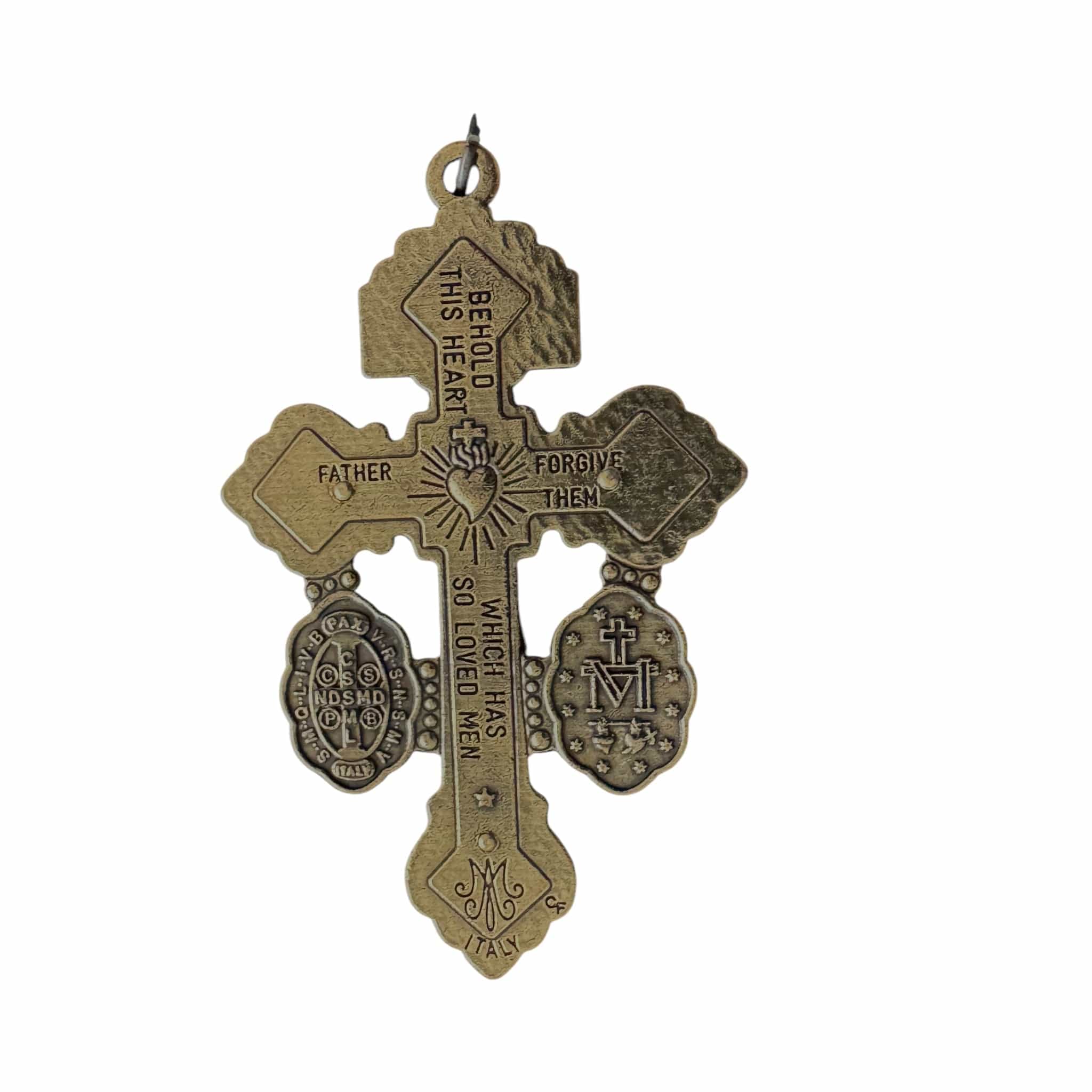 3-Way Pardon Indulgence Crucifix w/ St. Benedict & Miraculous