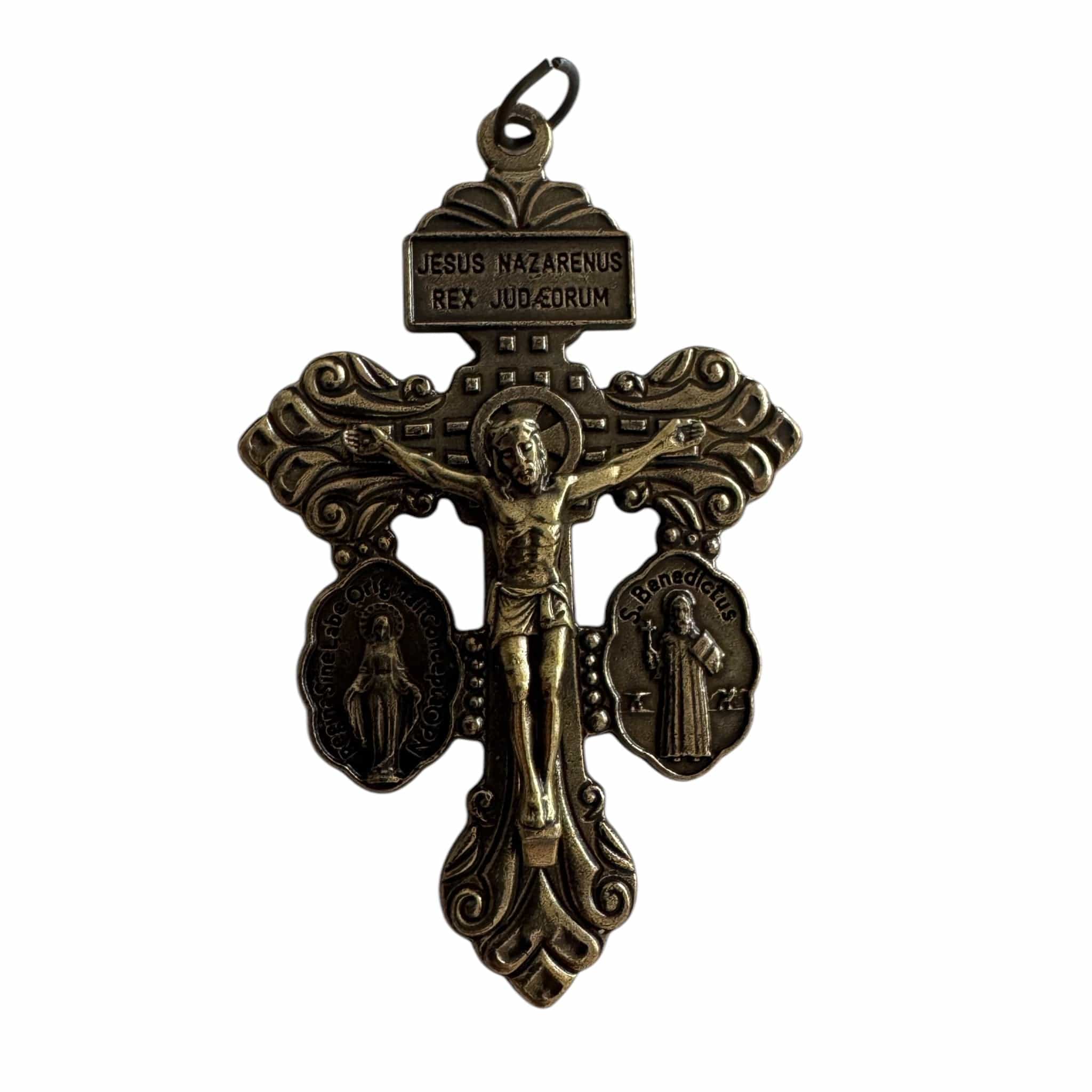 DIVINE CROSS 牛乳泥棒 ポイ Partner Divine Mercy and Saint Faustina Dual Medal Crucifix Pendant
