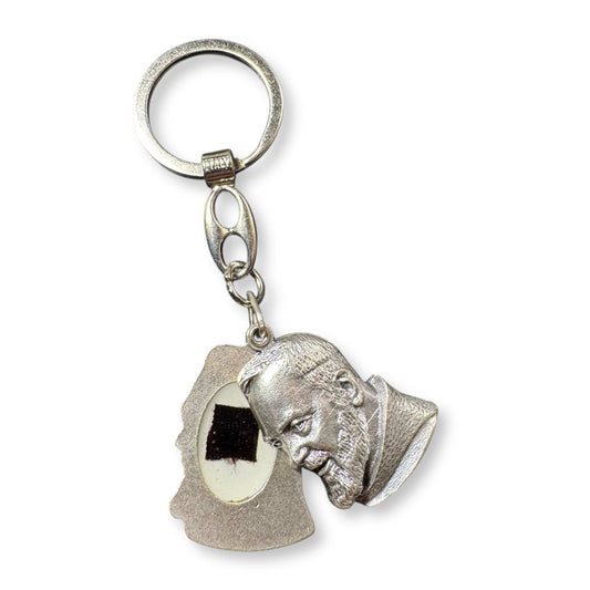 Catholic Religious Saint Padre Pio Cloth Relic Reliquary Slide Medal Locket | Catholically