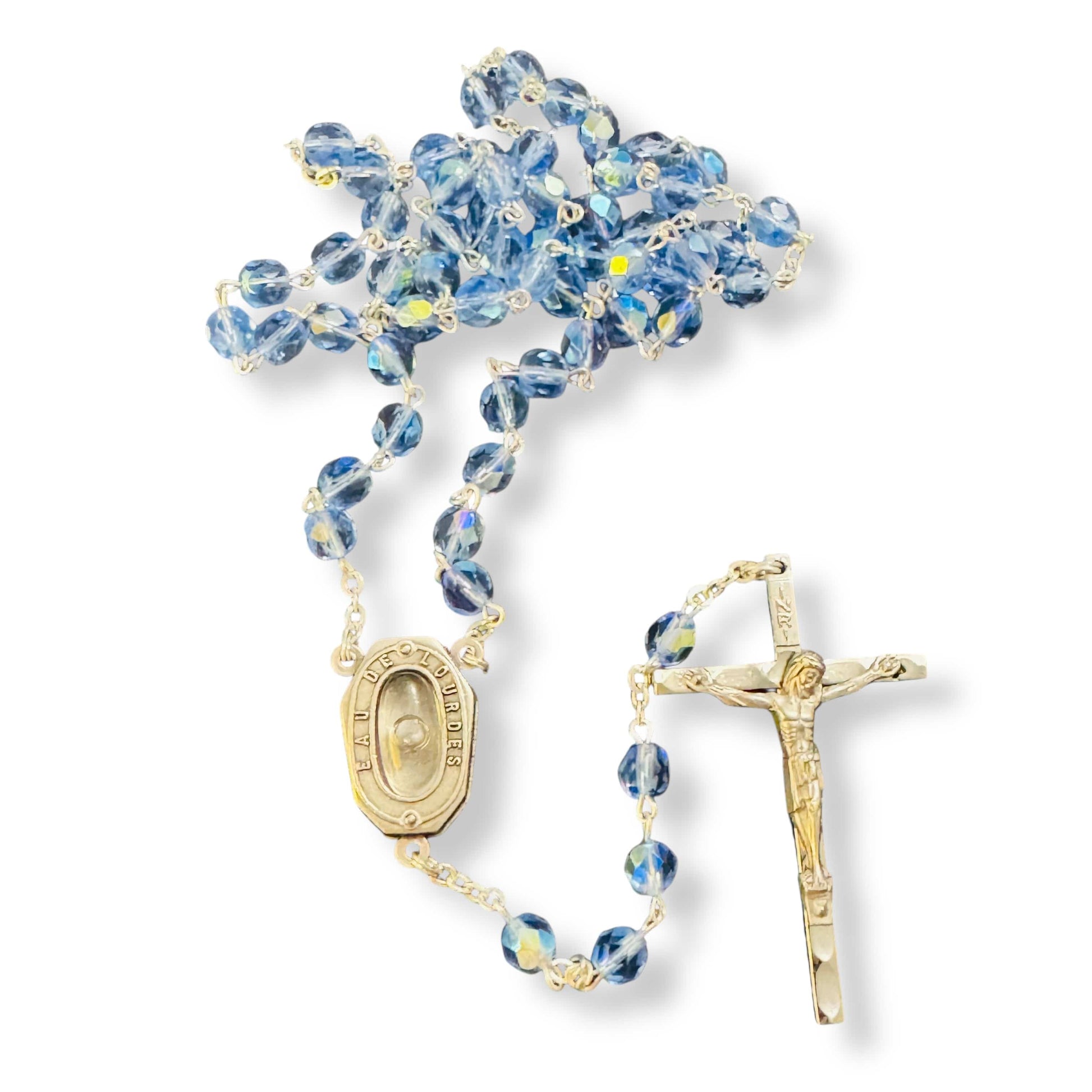 Catholic Rosary Lourdes Water Relic Medal - Blessed by Pope | Catholically