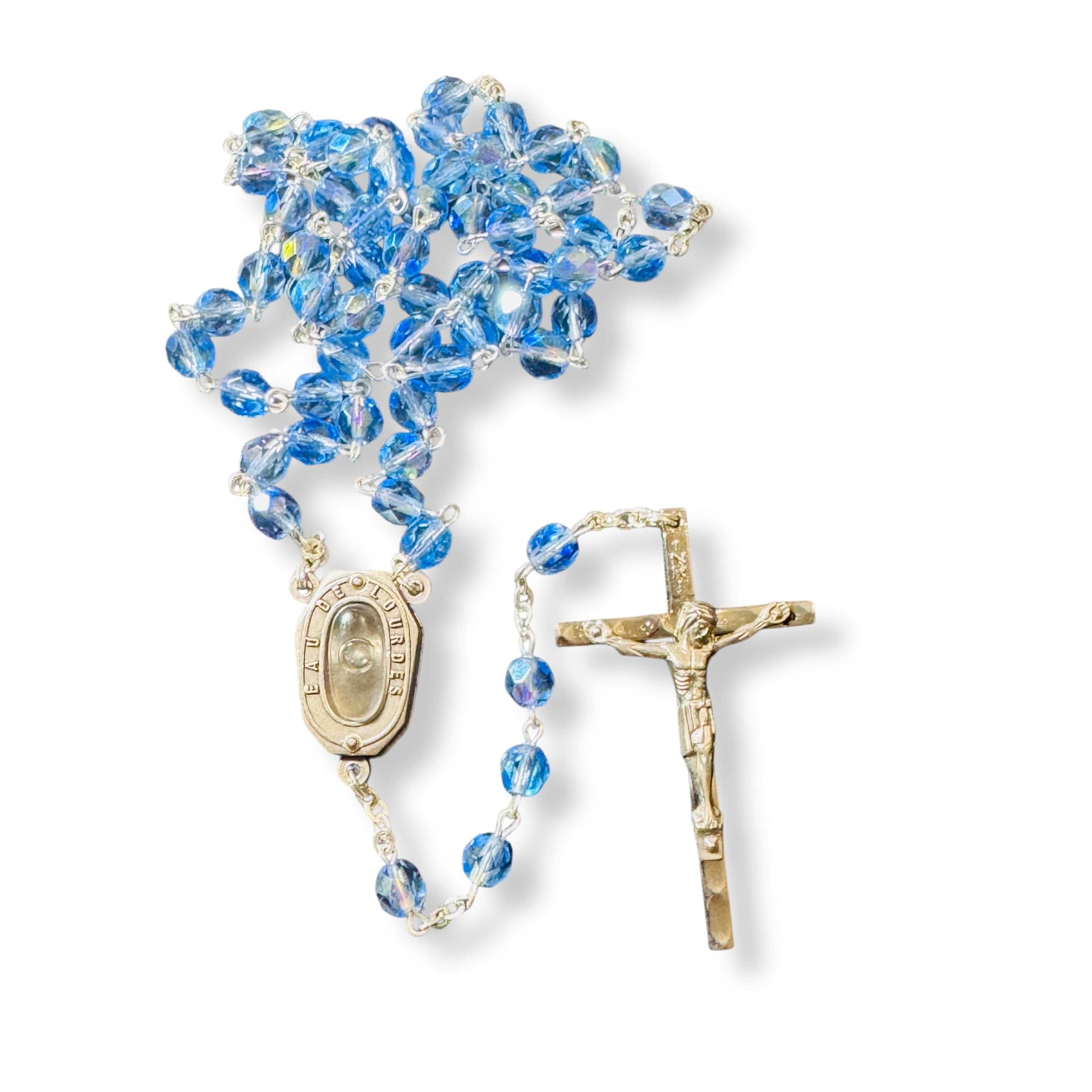 Catholic Rosary Lourdes Water Relic Medal - Blessed by Pope | Catholically