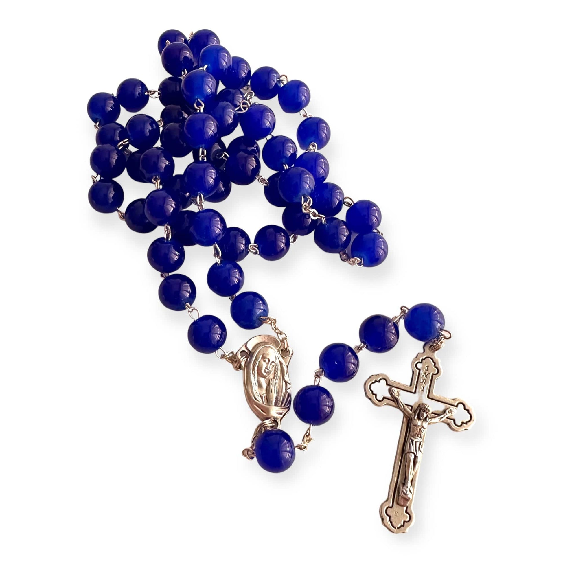 Catholic Virgin Mary Blue Beads Rosary Blessed By Pope | Catholically