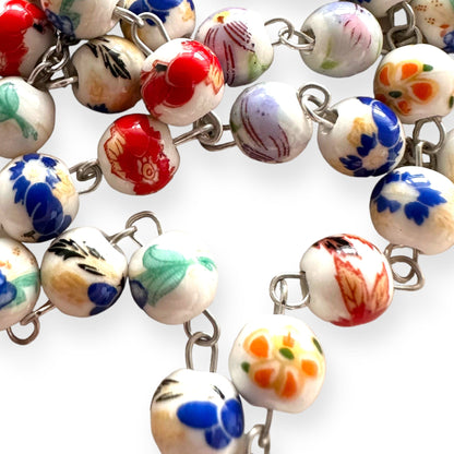 Ceramic Rosary - Catholic Prayer Beads - Blessed by Pope On Request | Catholically