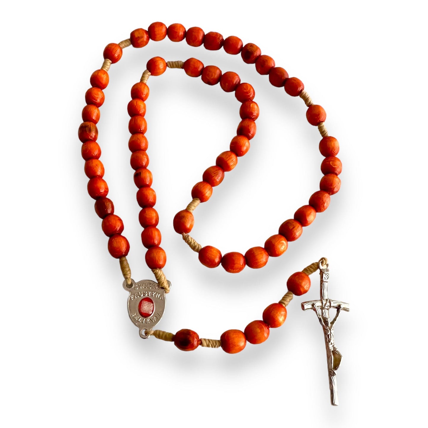 Chaplet with St. Faustina relic medal - Divine Mercy Rosary | Catholically