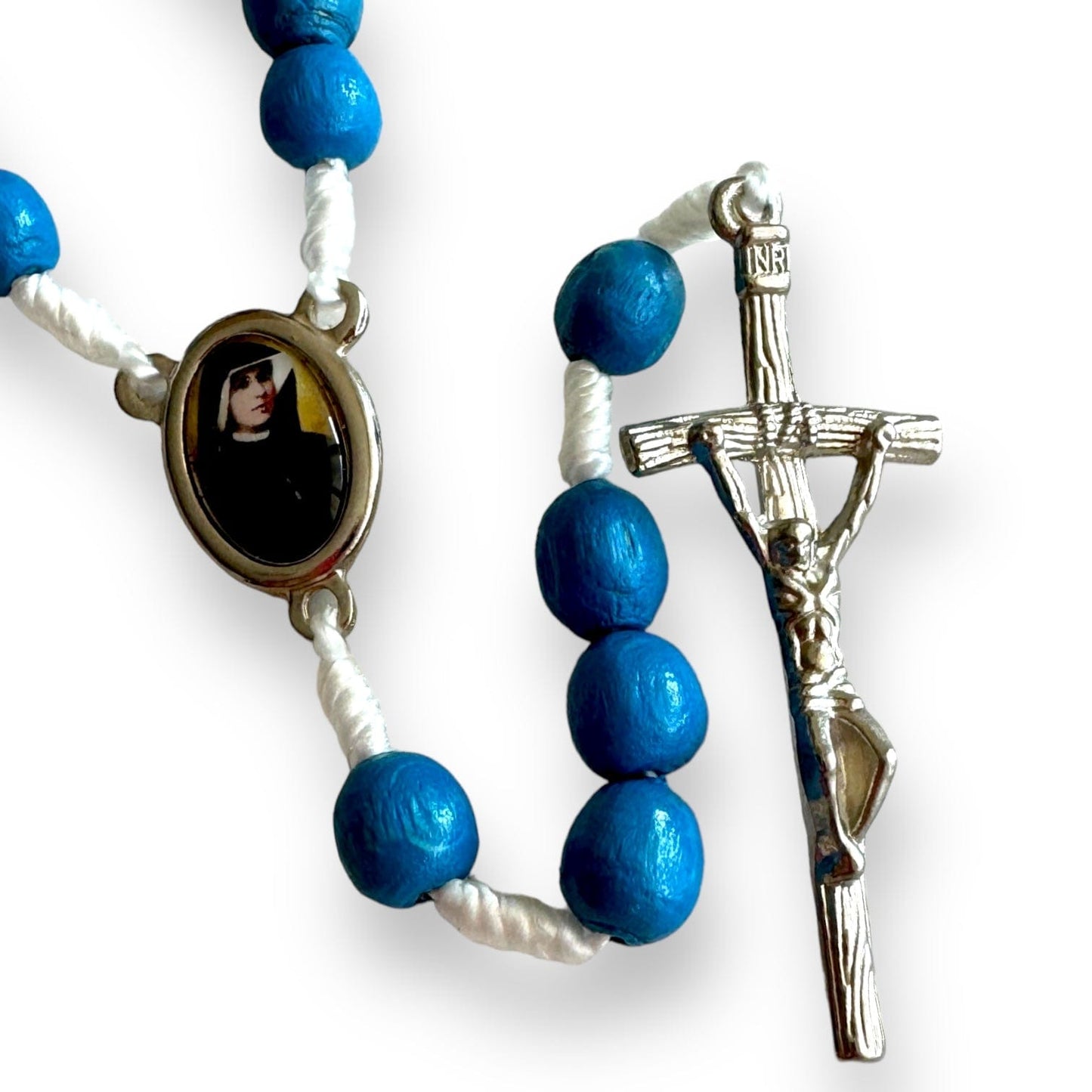 Chaplet with St. Faustina relic medal - Divine Mercy Rosary | Catholically