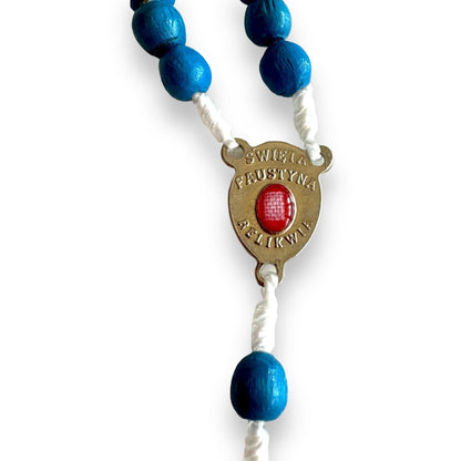 Chaplet with St. Faustina relic medal - Divine Mercy Rosary | Catholically