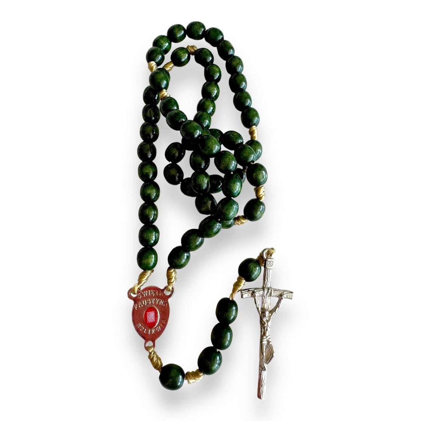 Chaplet with St. Faustina relic medal - Divine Mercy Rosary | Catholically