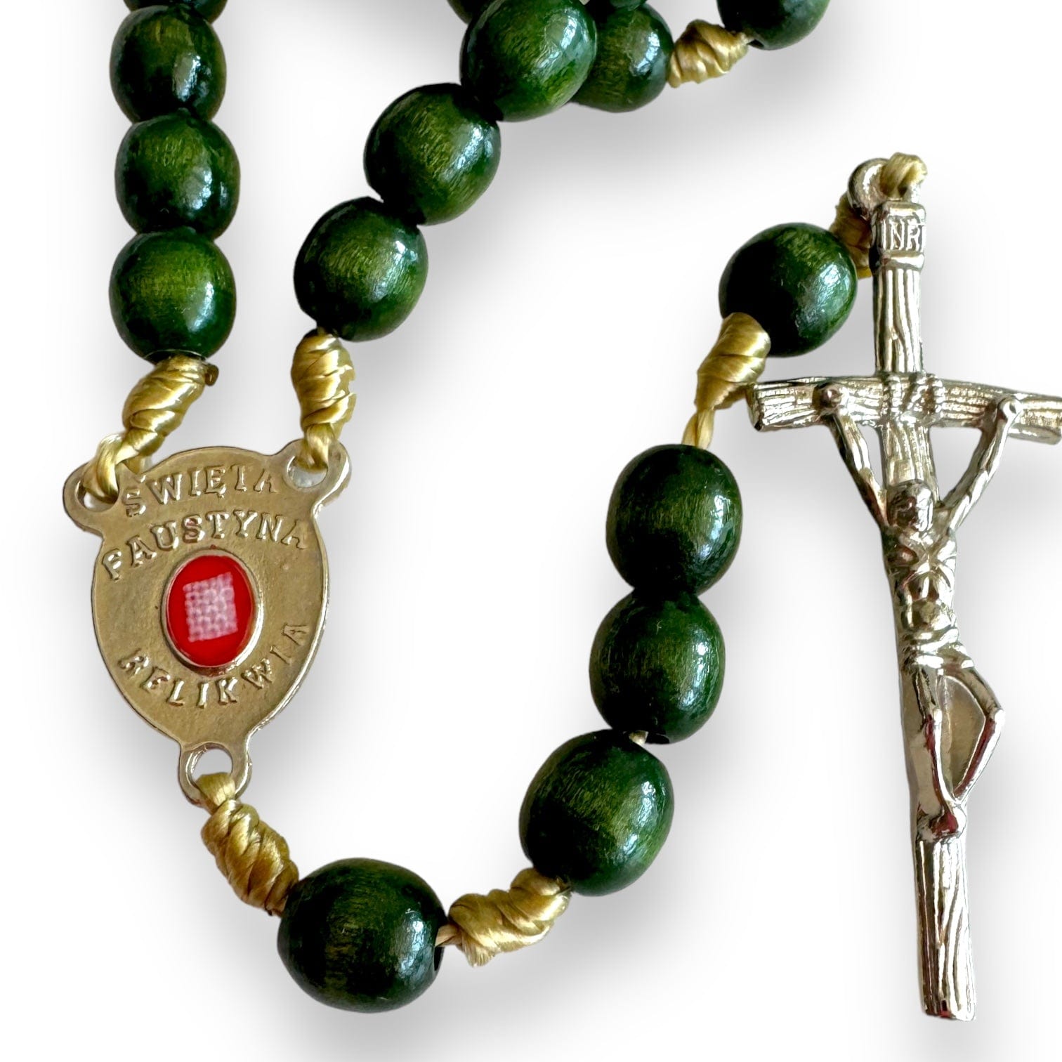 Chaplet with St. Faustina relic medal - Divine Mercy Rosary | Catholically