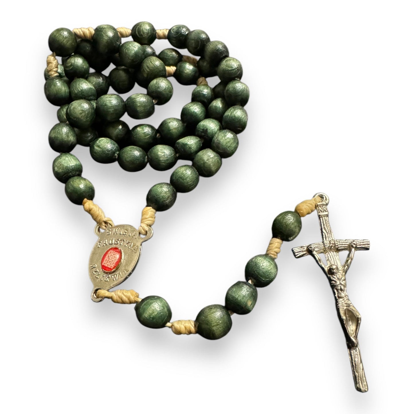 Chaplet with St. Faustina relic medal - Divine Mercy Rosary | Catholically