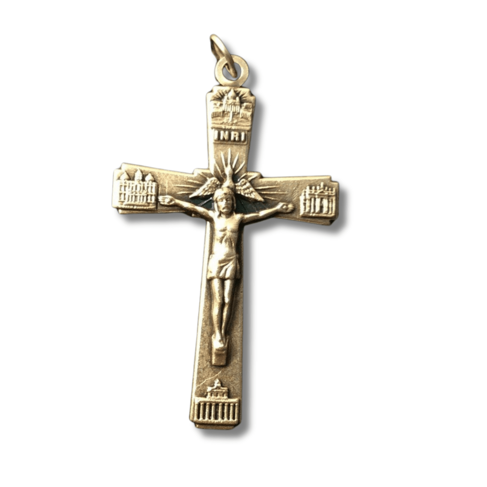 Crucifix - Blessed by Pope - Cross - Rosary Parts - Metal - Pendant | Catholically