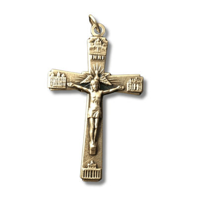 Crucifix - Blessed by Pope - Cross - Rosary Parts - Metal - Pendant | Catholically