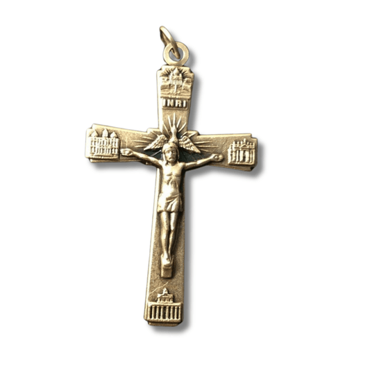Crucifix - Blessed by Pope - Cross - Rosary Parts - Metal - Pendant | Catholically