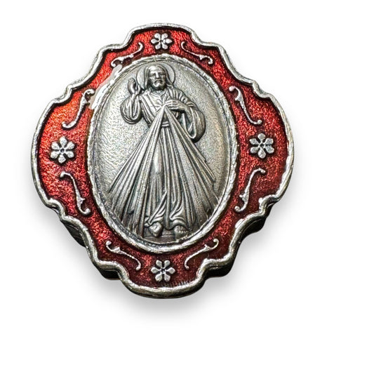 Divine Mercy Metal Rosary – Blessed by Pope, with Pewter Case | Catholically