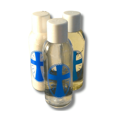 Exorcised Holy Water Oil & Salt SET - Blessed by Pope Leo XIV | Catholically