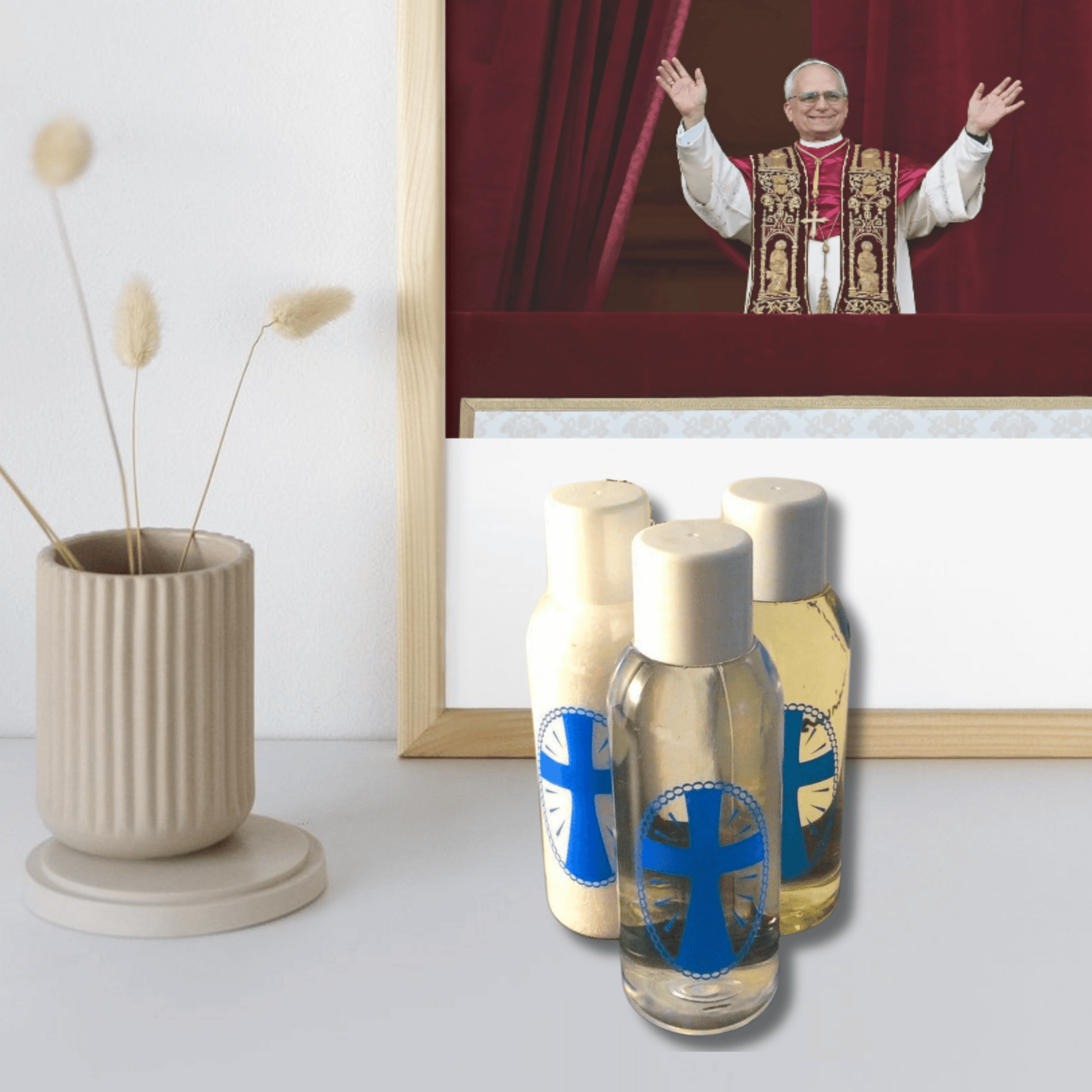 Exorcised Holy Water Oil & Salt SET - Blessed by Pope Leo XIV | Catholically