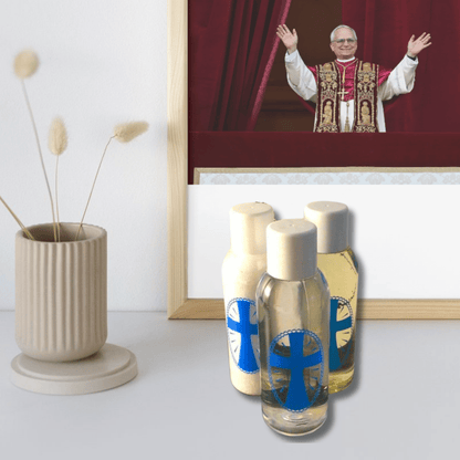 Exorcised Holy Water Oil & Salt SET - Blessed by Pope Leo XIV | Catholically