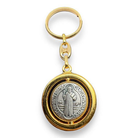 Fabulous Keychain - Saint Benedict Key Ring - Medallion Exorcism - Blessed | Catholically