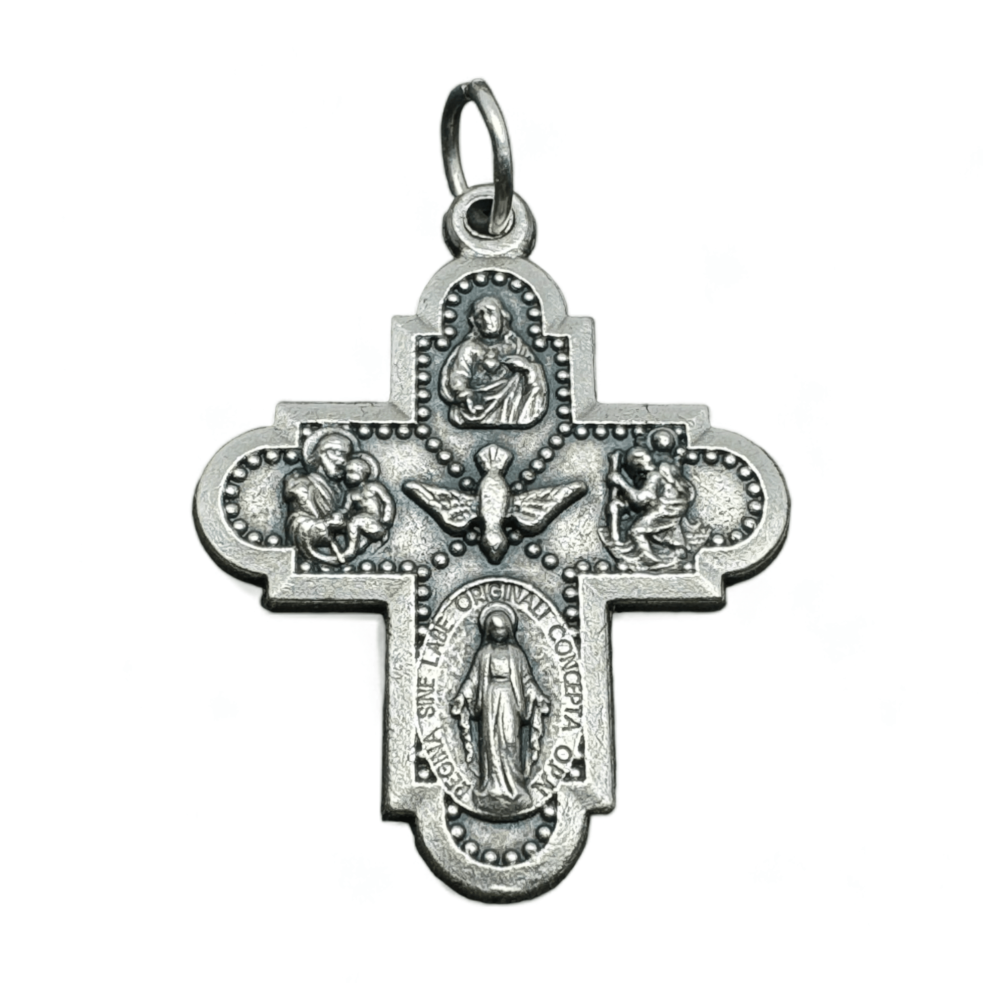 Four Way Greek Cross - Crucifix - Blessed By Pope - Rosary Parts | Catholically
